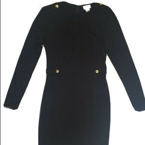 Carmen Marc Valvo Women Black Dress Long Sleeve Sm